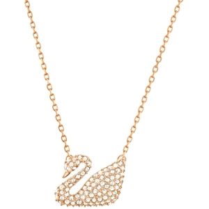 NWOT Rose Gold Swan Pave Necklace